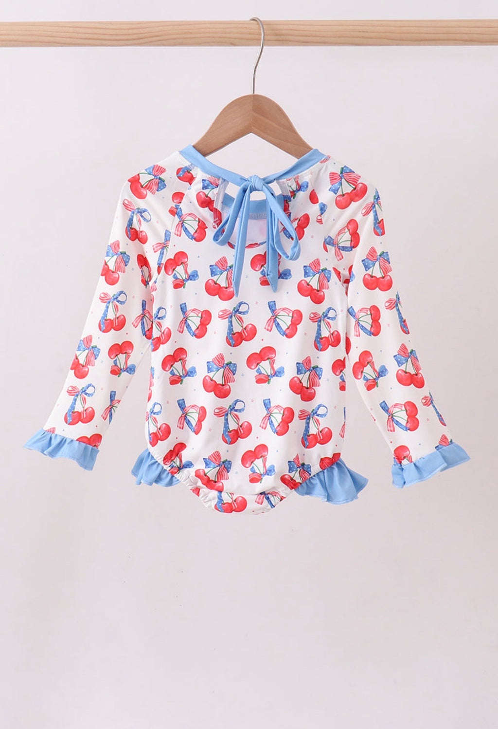Patriotic Cherry Girls One Piece Swimmy