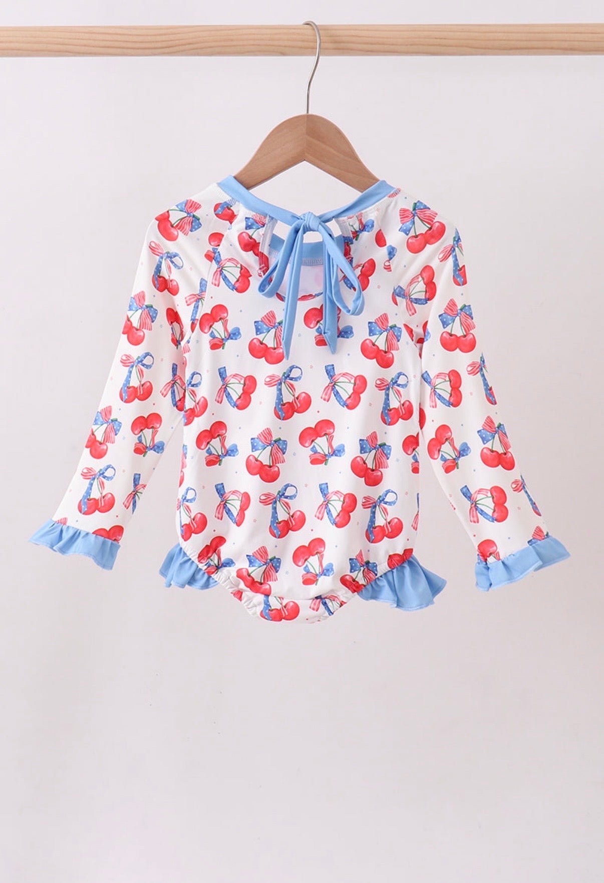 Patriotic Cherry Girls One Piece Swimmy