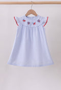 Patriotic Embroidered Ruffle Dress