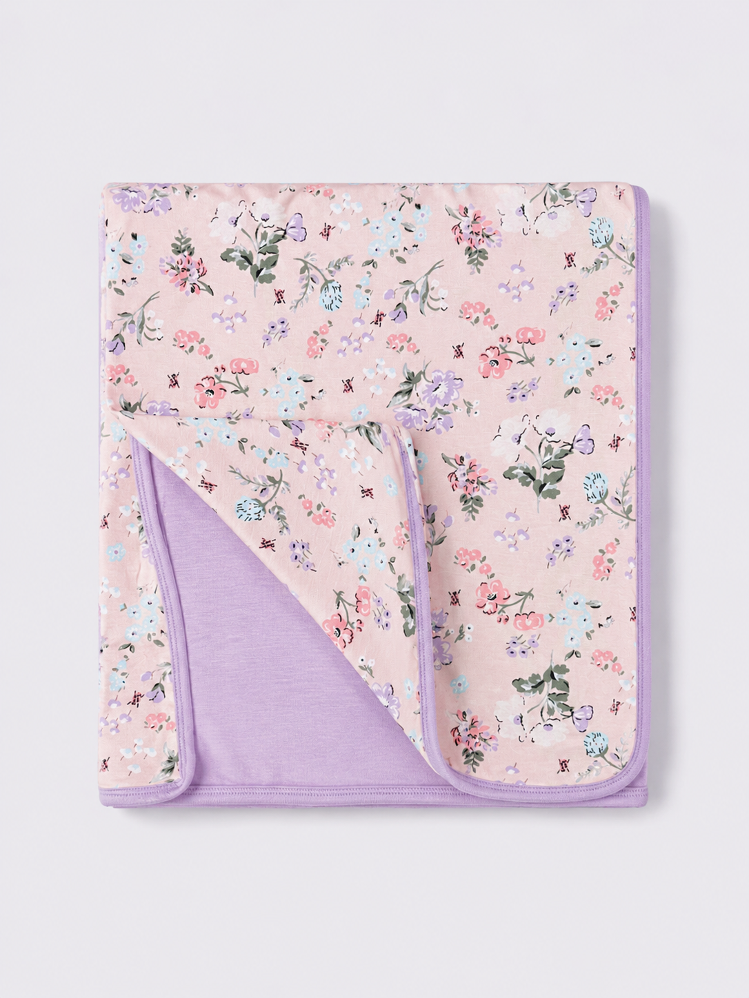 Pink & Purple Floral Bamboo Blanket