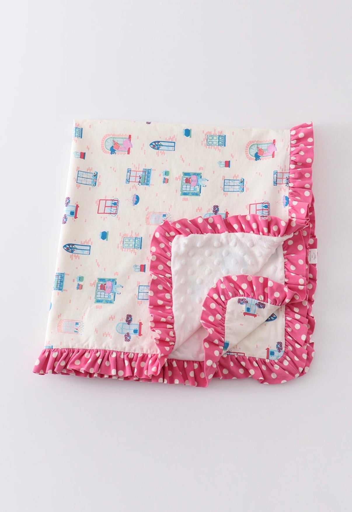 Polka Dot Ruffle Blanket